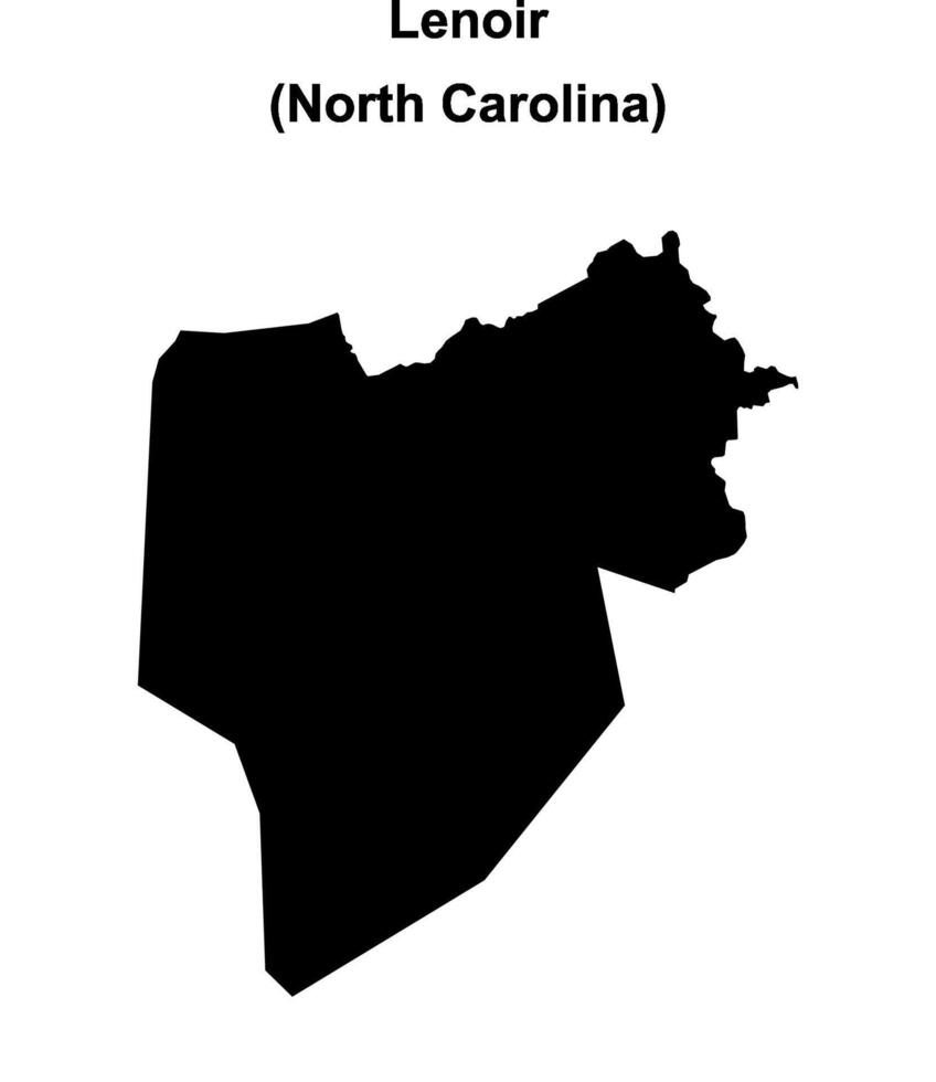 Lenoir County, North Carolina blank outline map vector