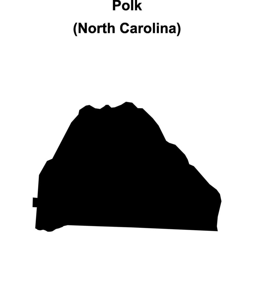 Polk County, North Carolina blank outline map vector