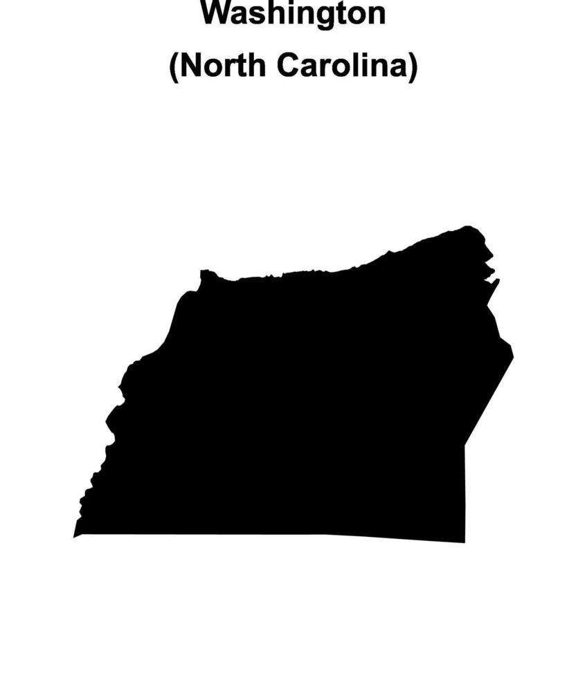 Washington County, North Carolina blank outline map vector