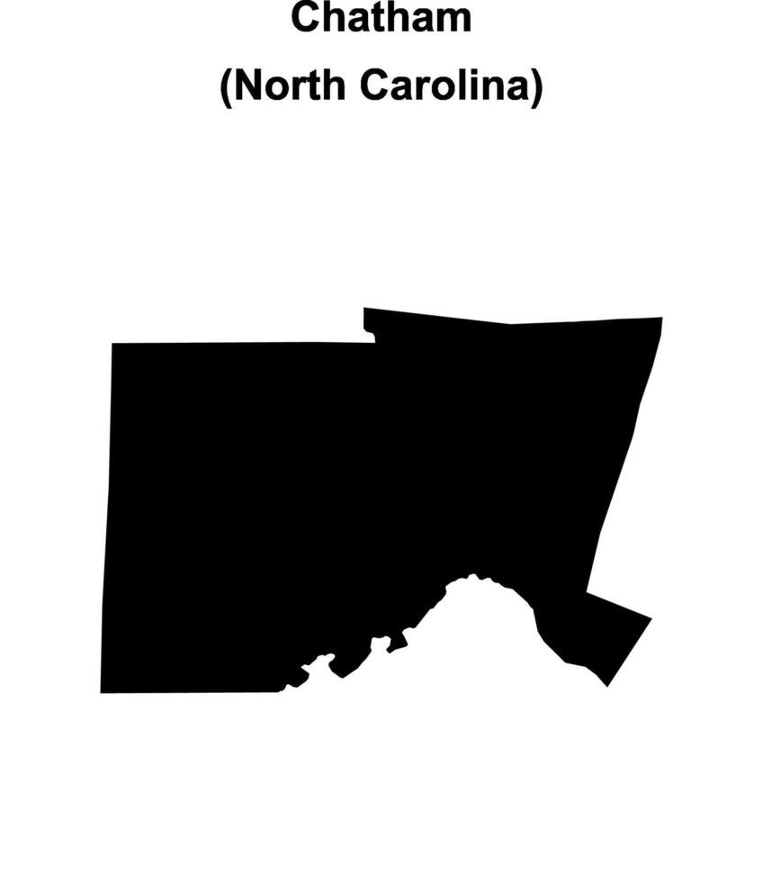 Chatham County, North Carolina blank outline map vector