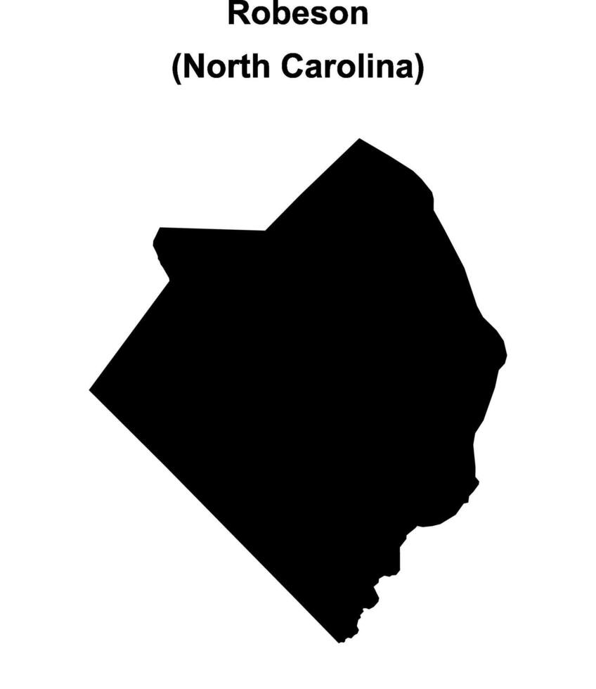 Robeson County Blank Outline Map