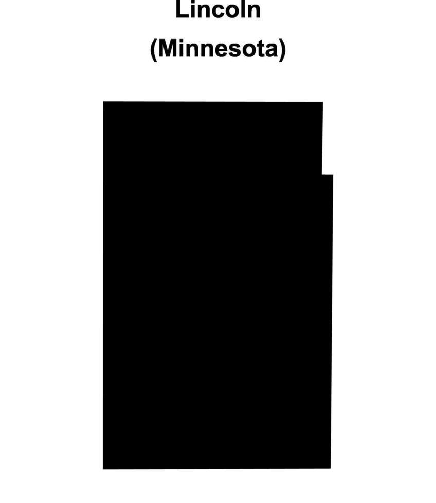 Lincoln County, Minnesota blank outline map vector