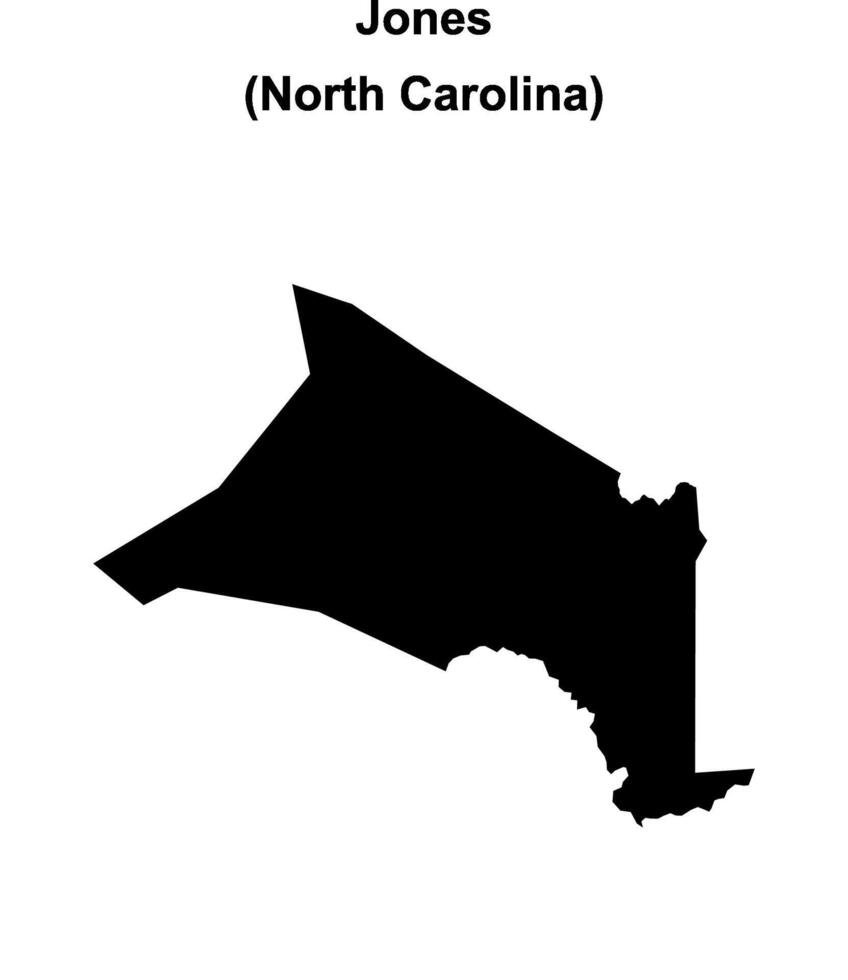 Jones County, North Carolina blank outline map vector