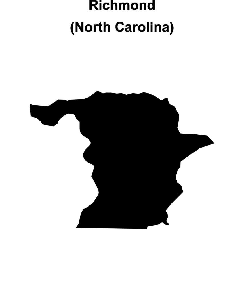 Richmond County, North Carolina blank outline map vector