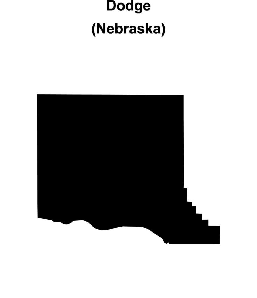 Dodge County, Nebraska blank outline map vector