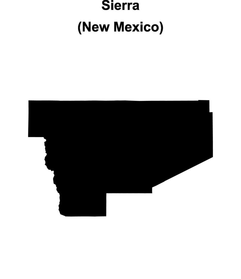 Sierra County, New Mexico blank outline map vector