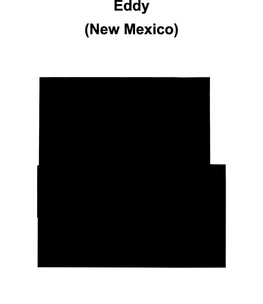 Eddy County, New Mexico blank outline map vector