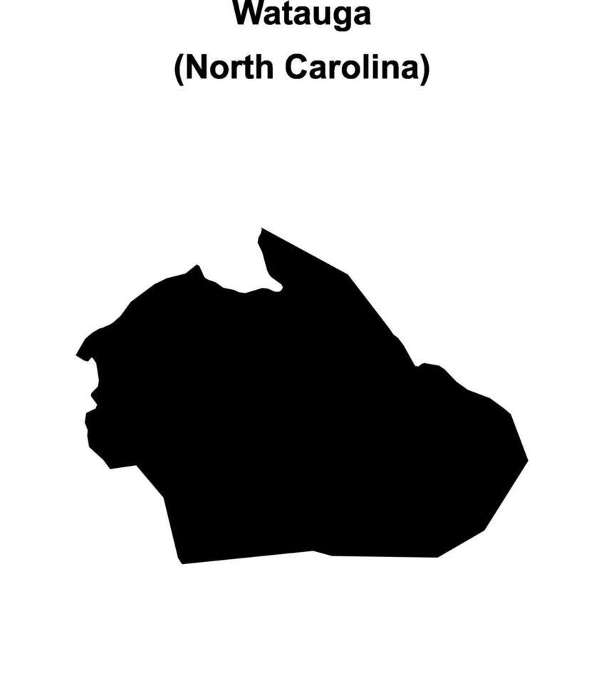 Watauga County, North Carolina blank outline map vector