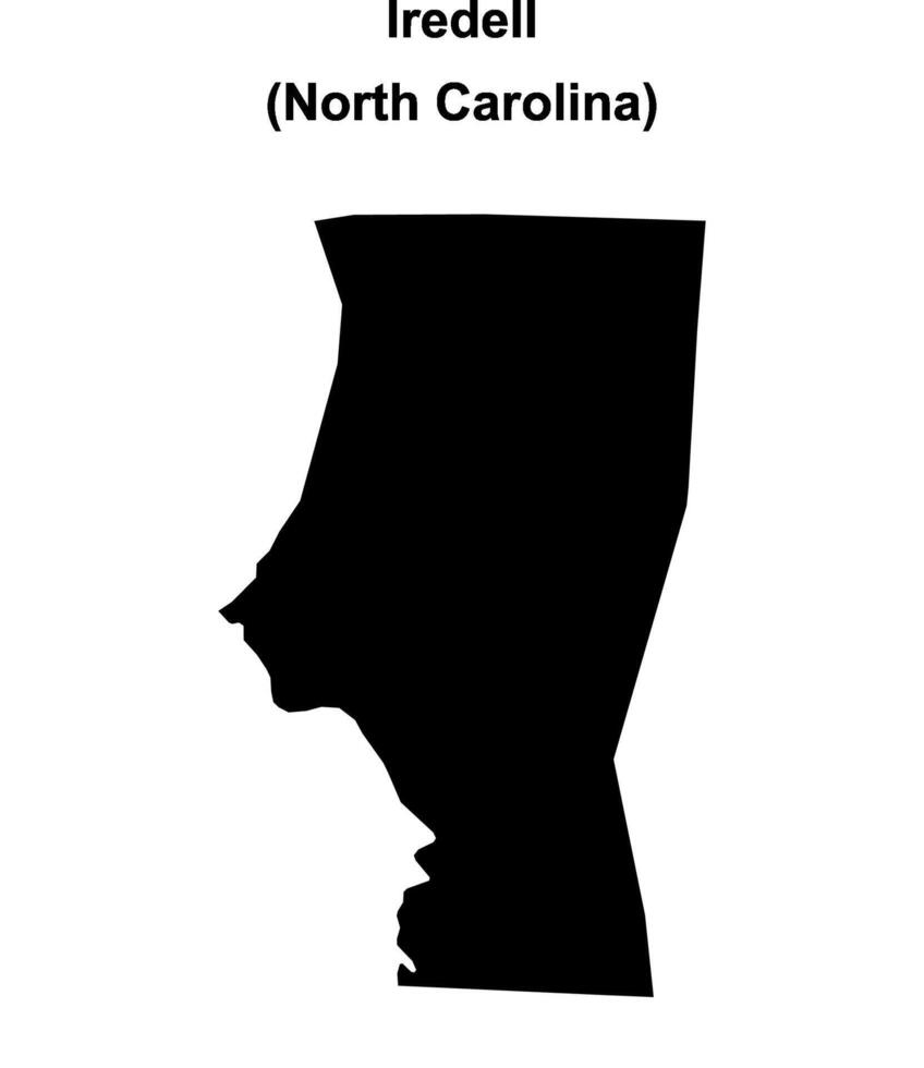 Iredell County, North Carolina blank outline map vector