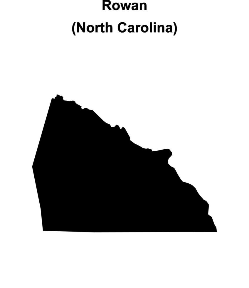 Rowan County, North Carolina blank outline map vector