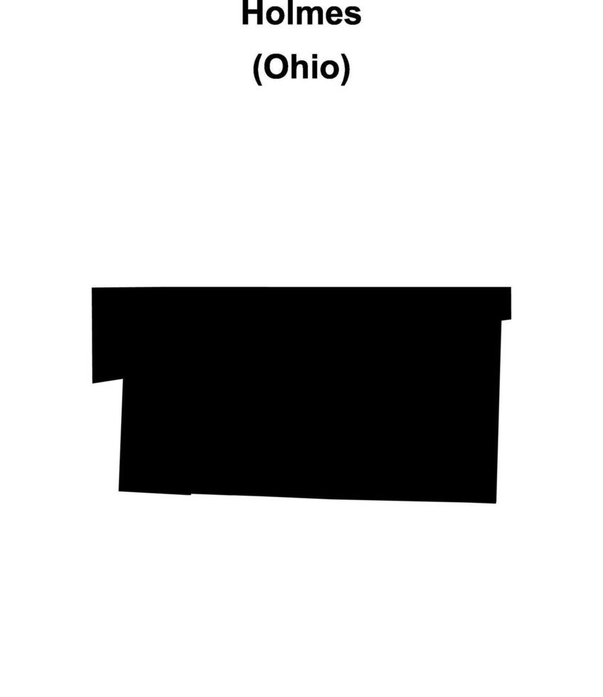 Holmes County, Ohio blank outline map vector