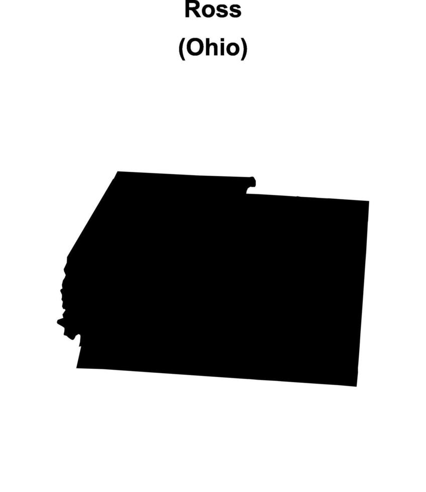 Ross County, Ohio blank outline map vector