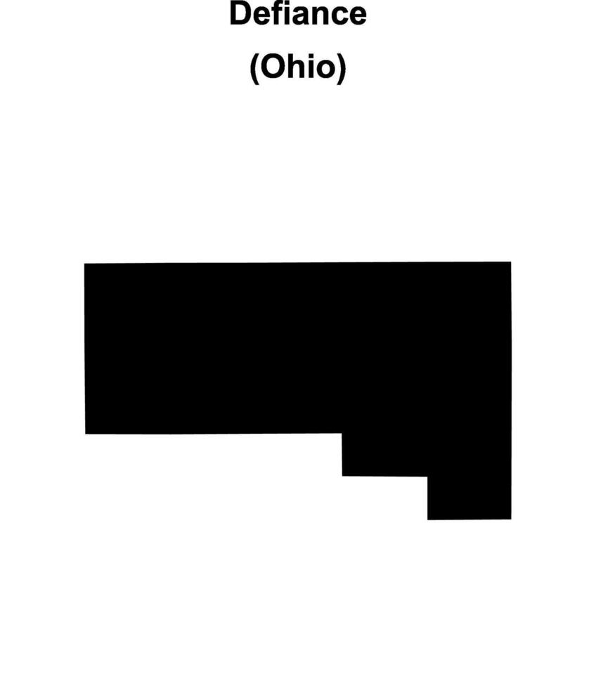 Defiance County, Ohio blank outline map vector