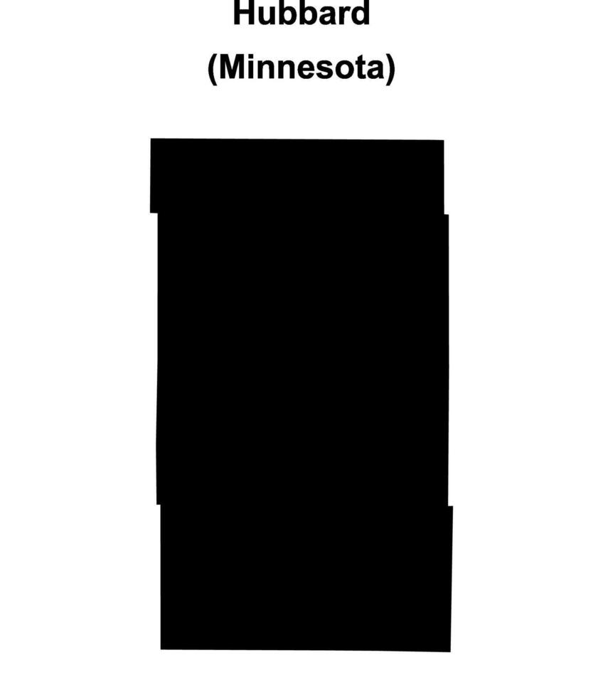 Hubbard County, Minnesota blank outline map vector
