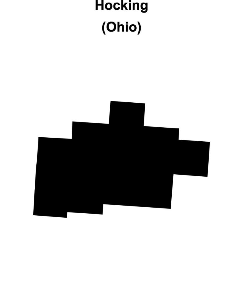 Hocking County, Ohio blank outline map vector