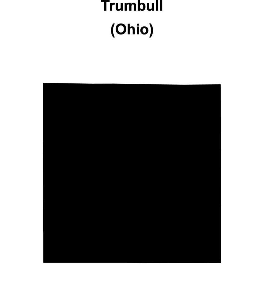 Trumbull County, Ohio blank outline map vector