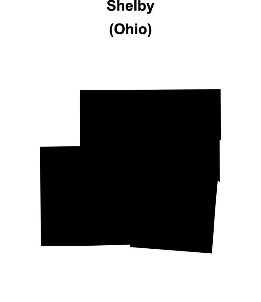 Shelby County, Ohio blank outline map vector