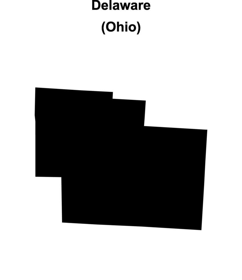 Delaware County, Ohio blank outline map vector
