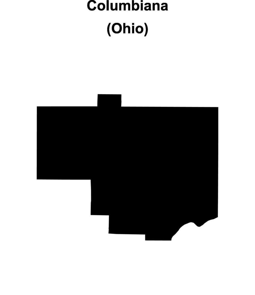 Columbiana County, Ohio blank outline map vector