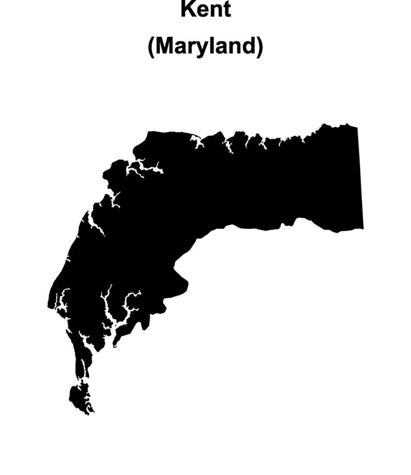 Kent County, Maryland blank outline map vector