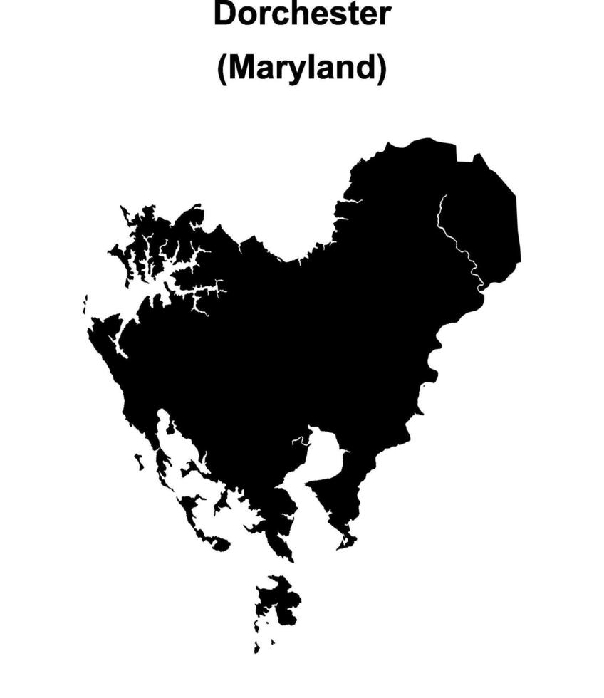 Dorchester County, Maryland blank outline map vector
