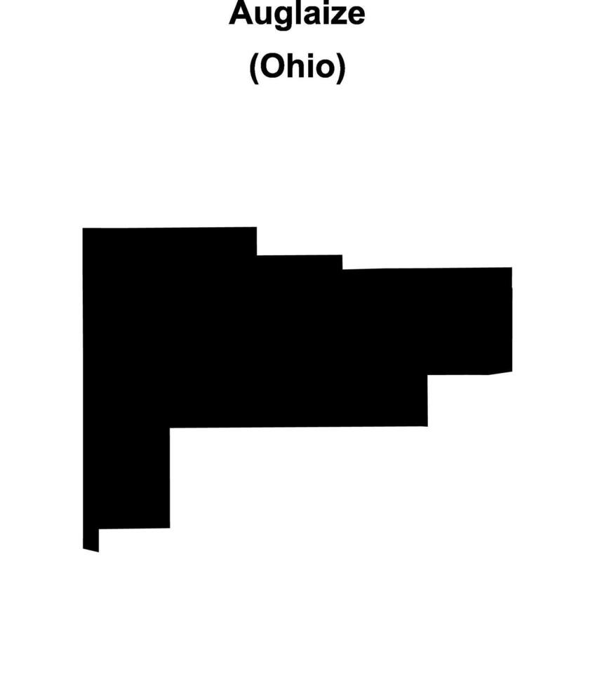 Auglaize County, Ohio blank outline map vector