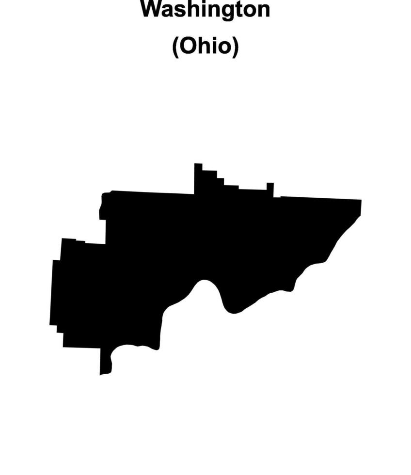 Washington County, Ohio blank outline map vector