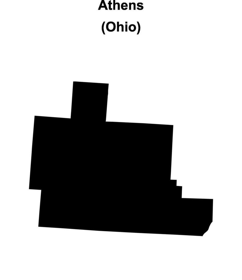 Athens County, Ohio blank outline map vector