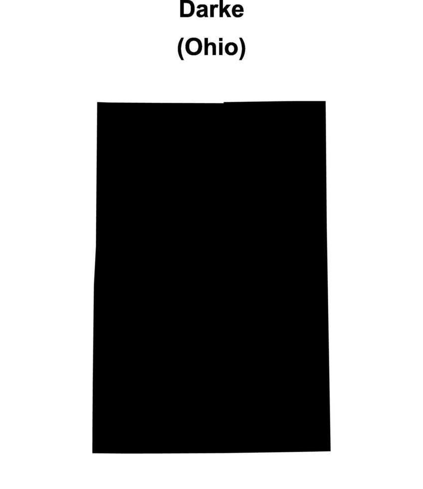 Darke County, Ohio blank outline map vector