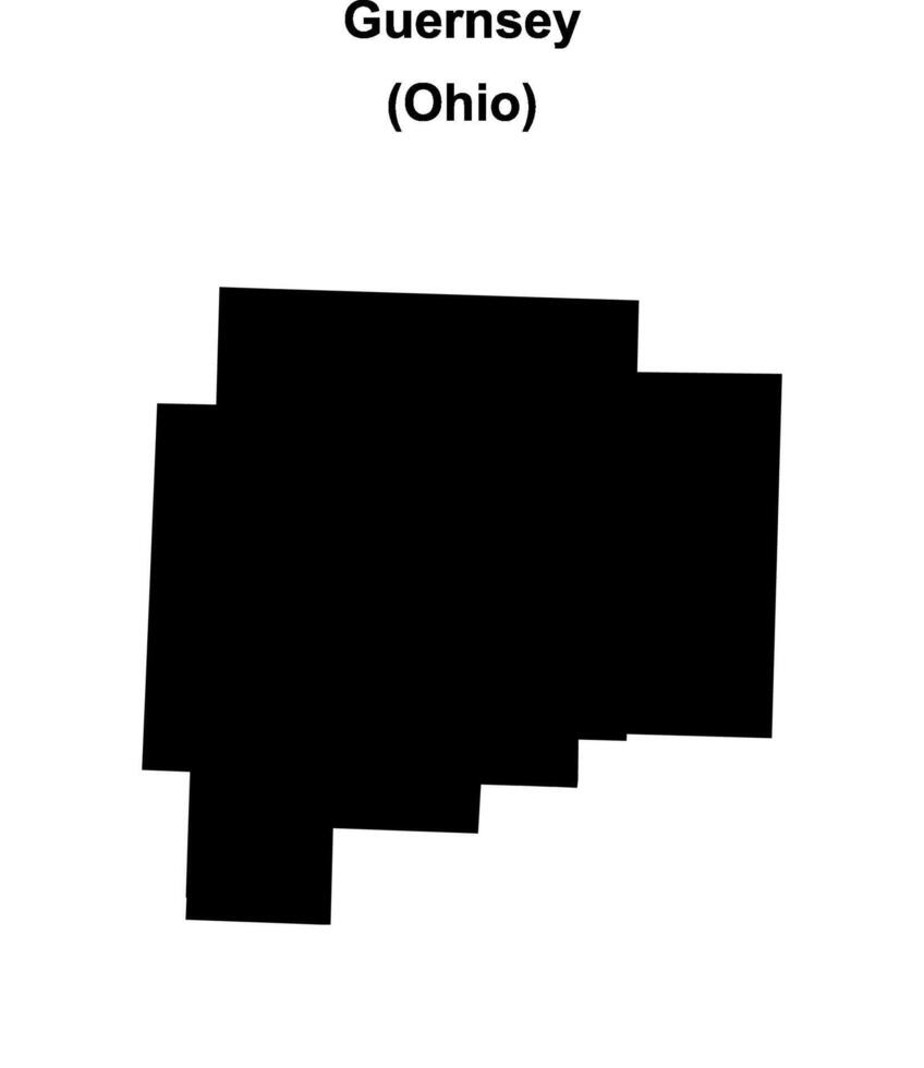 Guernsey County, Ohio blank outline map vector