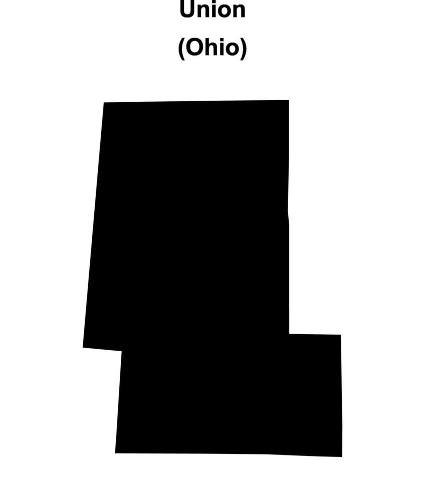 Union County, Ohio blank outline map vector