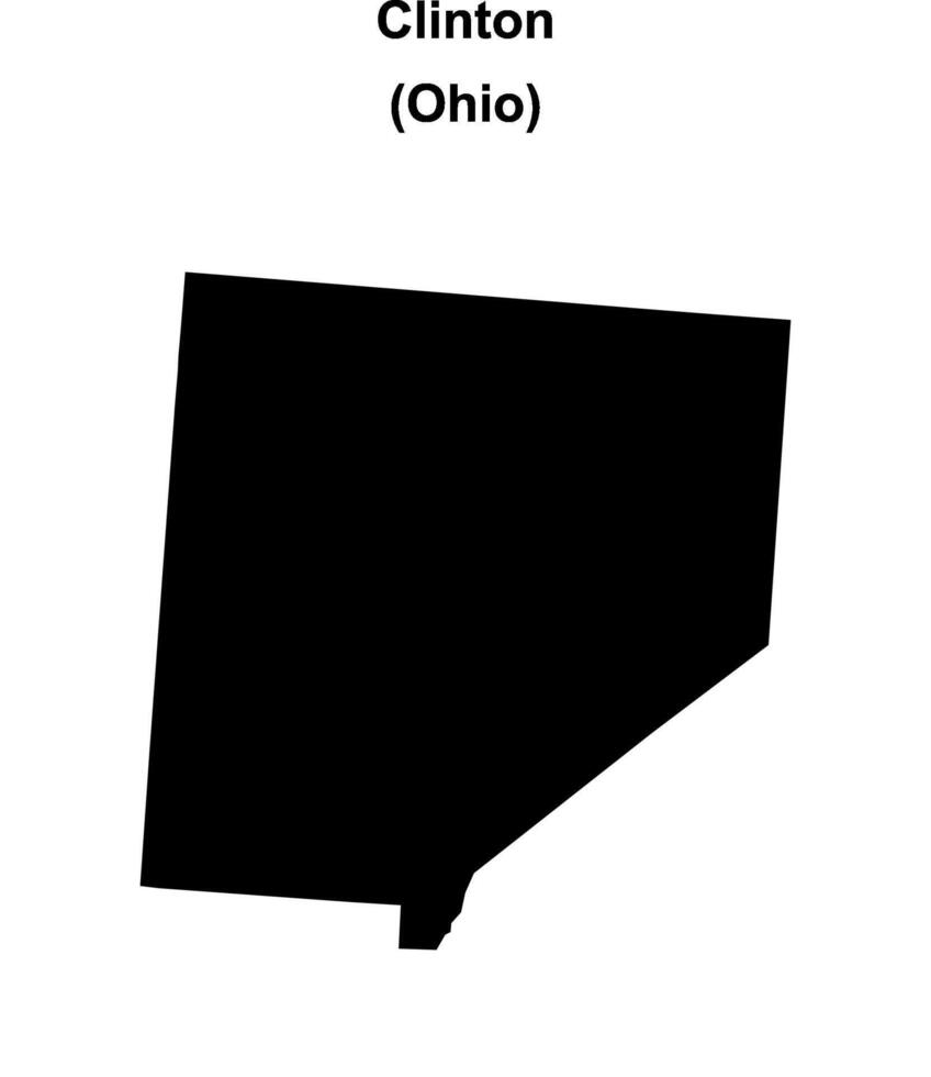 Clinton County, Ohio blank outline map vector
