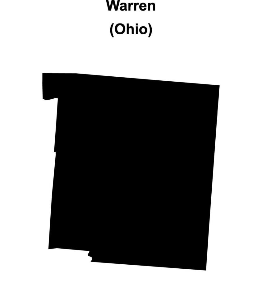 Warren County, Ohio blank outline map vector