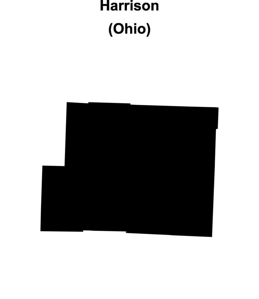 Harrison County, Ohio blank outline map vector