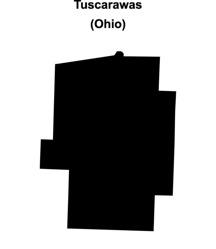 Tuscarawas County, Ohio blank outline map vector