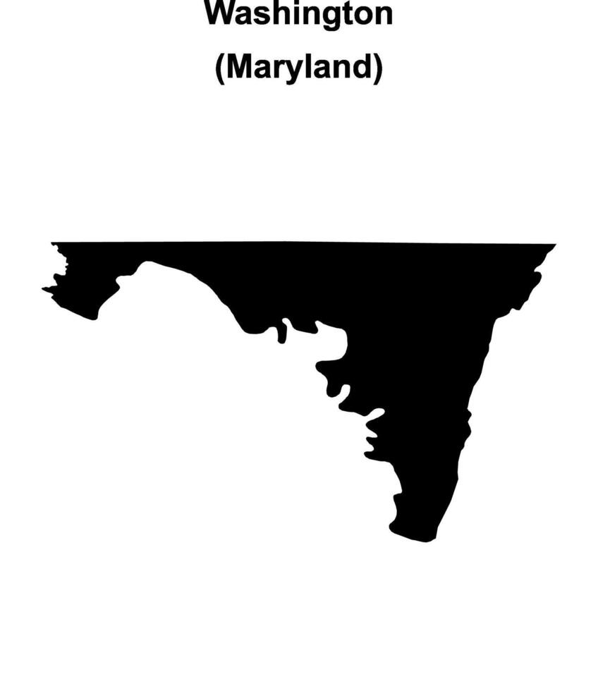 Washington County, Maryland blank outline map vector
