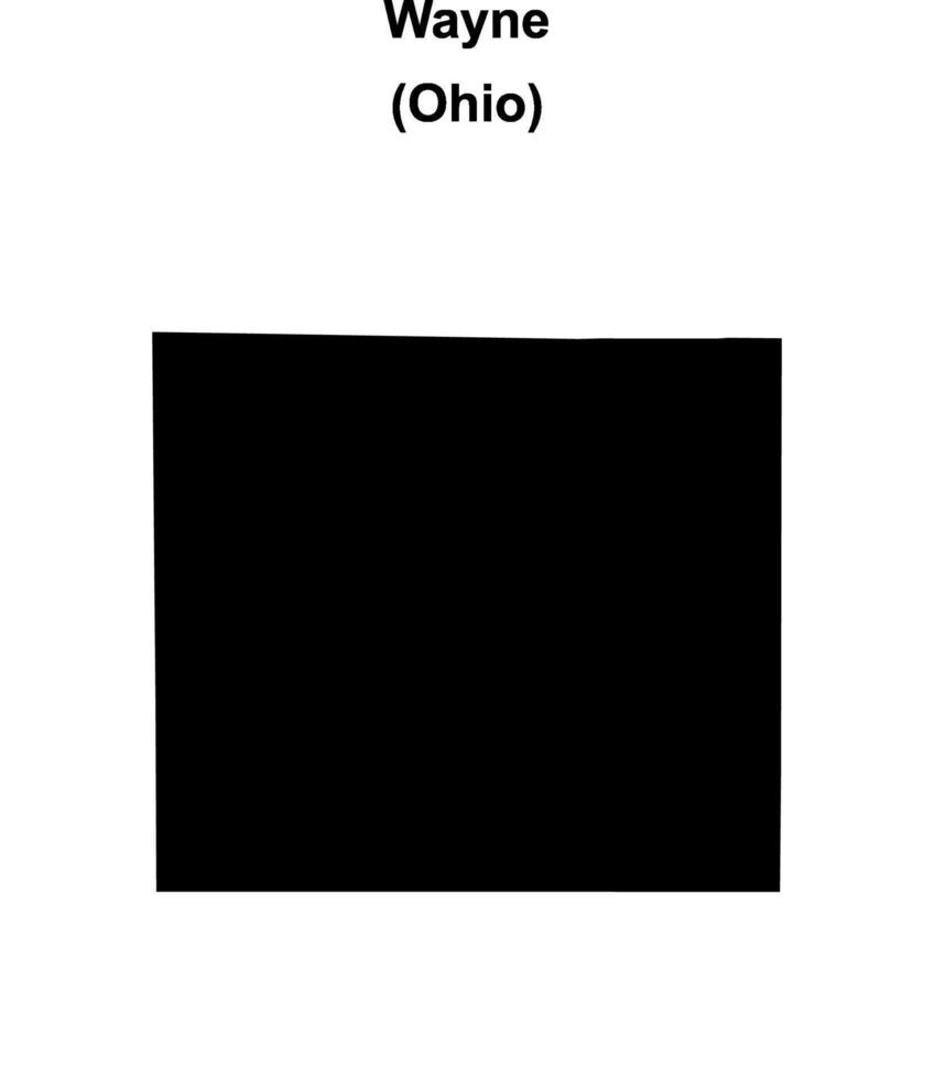 Wayne County, Ohio blank outline map vector