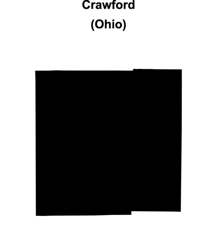 Crawford County, Ohio blank outline map vector