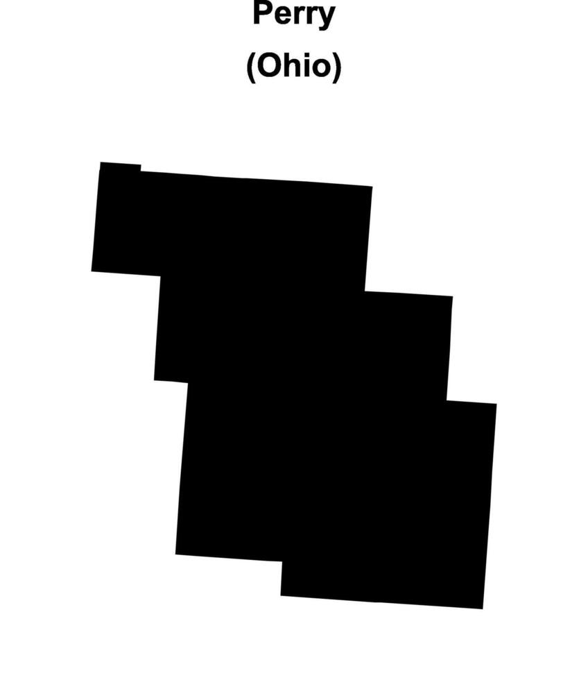 Perry County, Ohio blank outline map vector