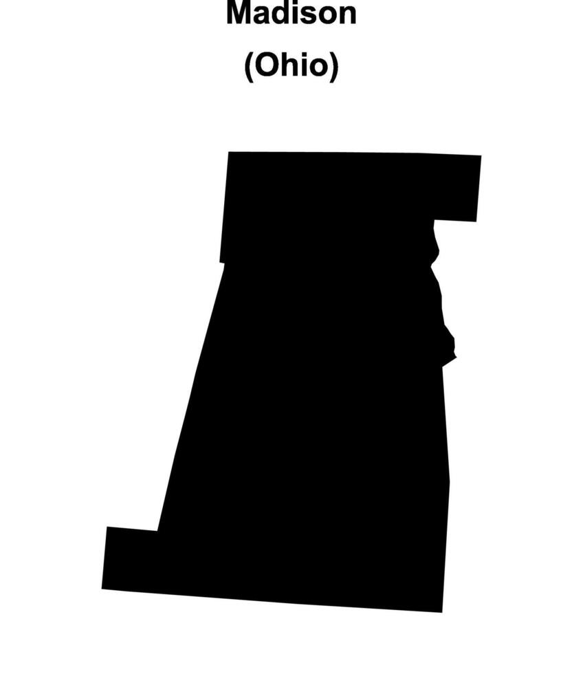 Madison County, Ohio blank outline map vector