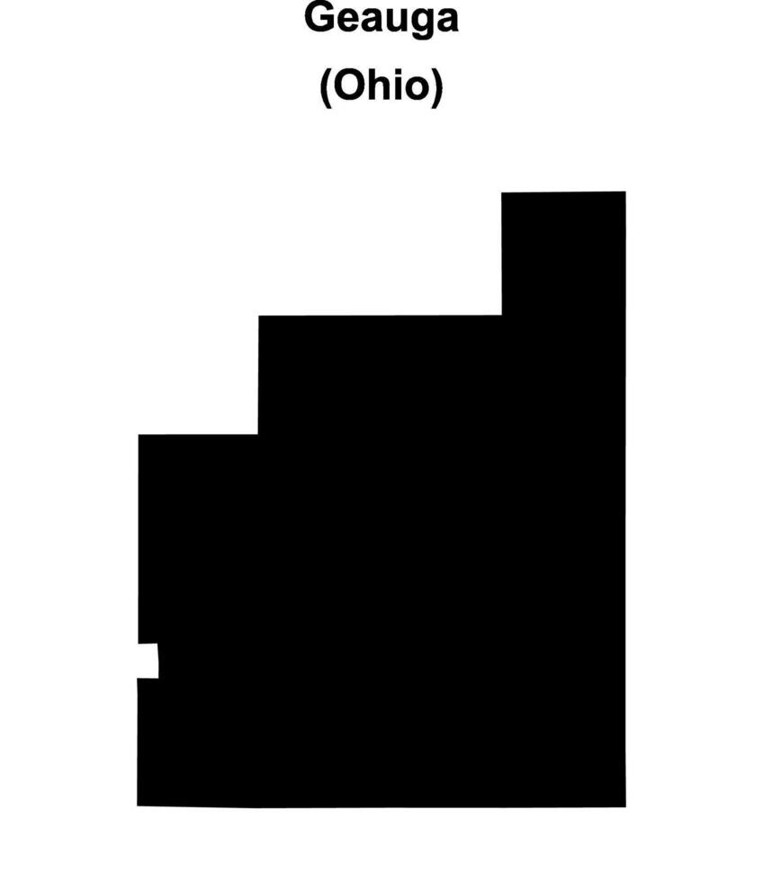 Geauga County, Ohio blank outline map vector