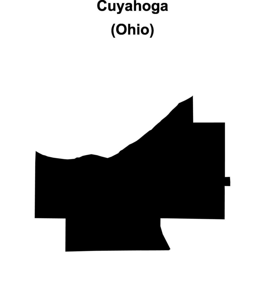 Cuyahoga County, Ohio blank outline map vector