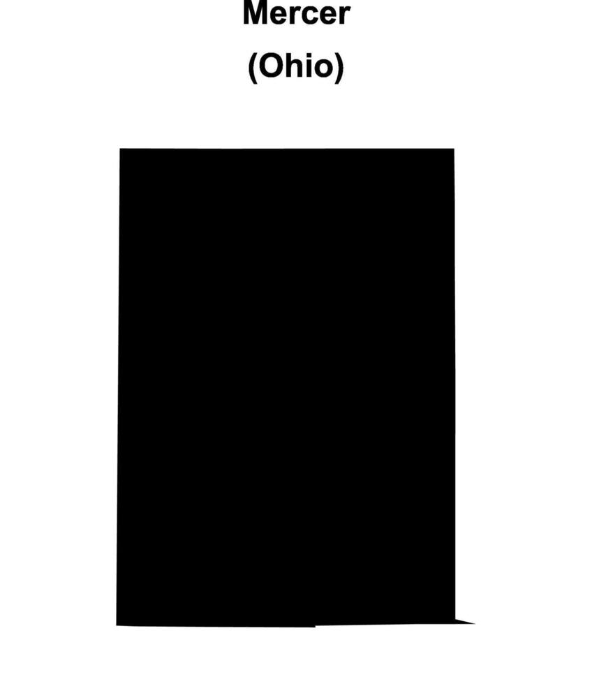Mercer County, Ohio blank outline map vector