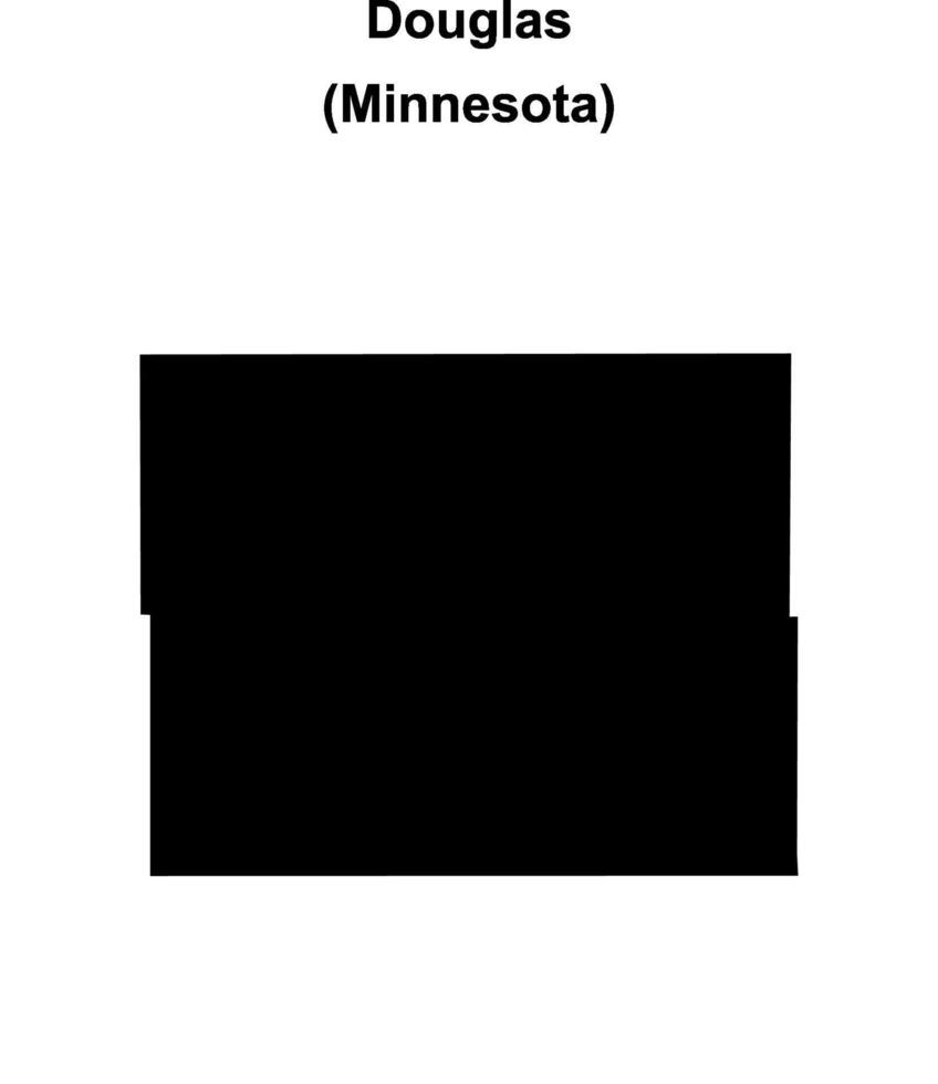 Douglas County, Minnesota blank outline map vector