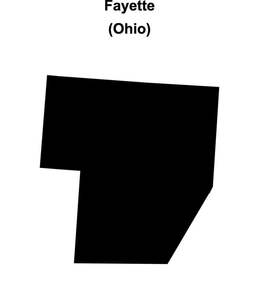 Fayette County, Ohio blank outline map vector