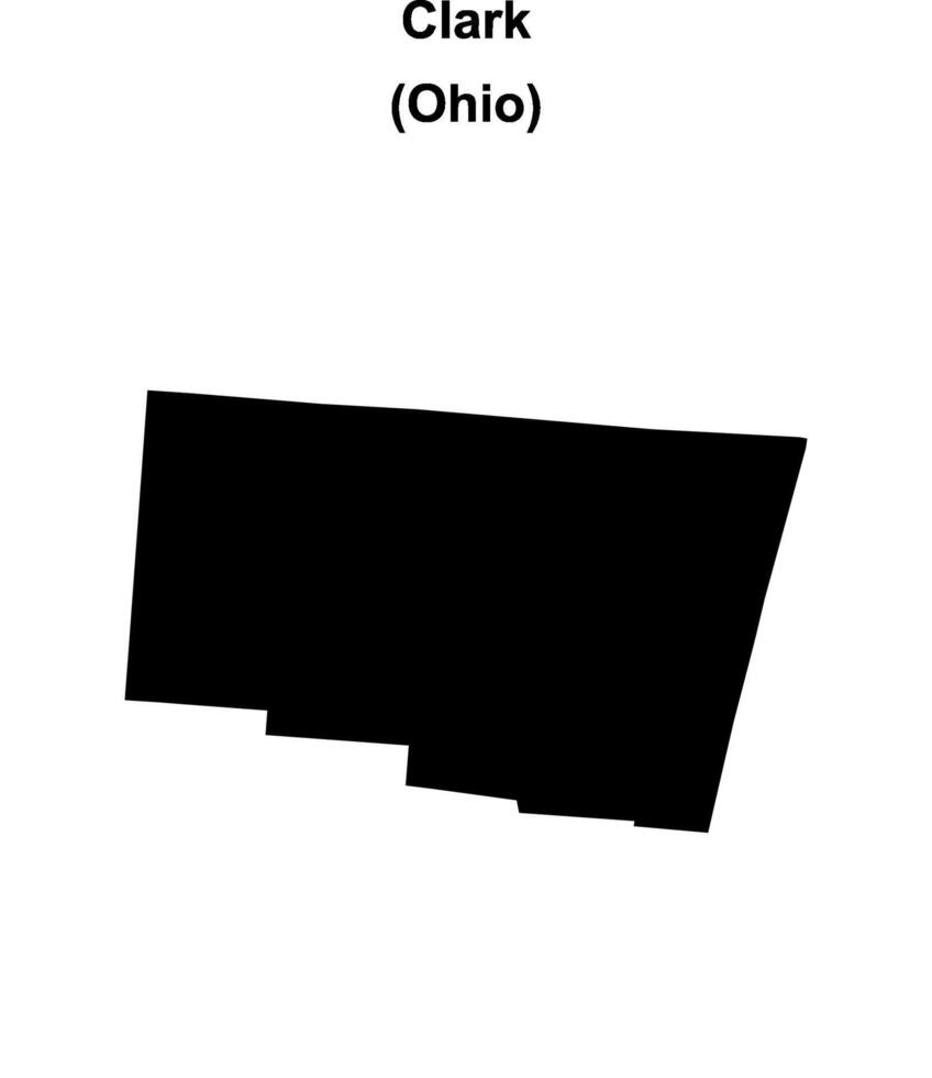 Clark County, Ohio blank outline map vector