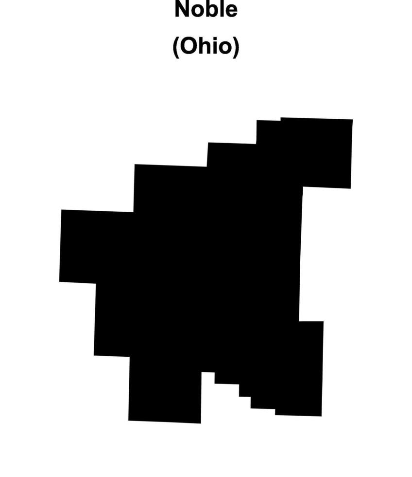 Noble County, Ohio blank outline map vector