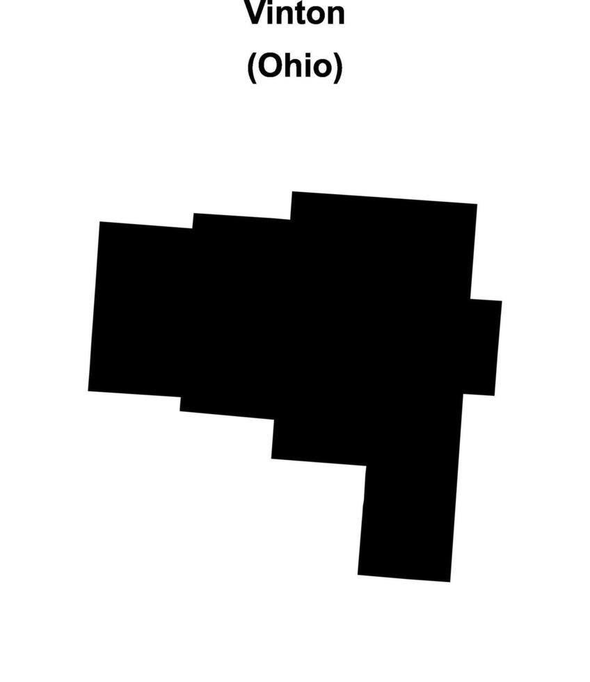 Vinton County, Ohio blank outline map vector