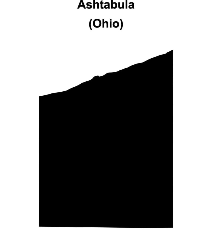 Ashtabula County, Ohio blank outline map vector