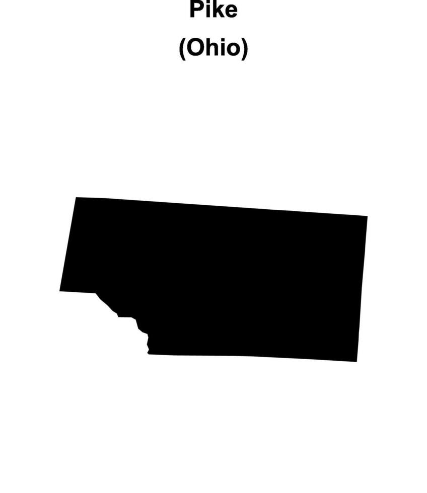 Pike County, Ohio blank outline map vector